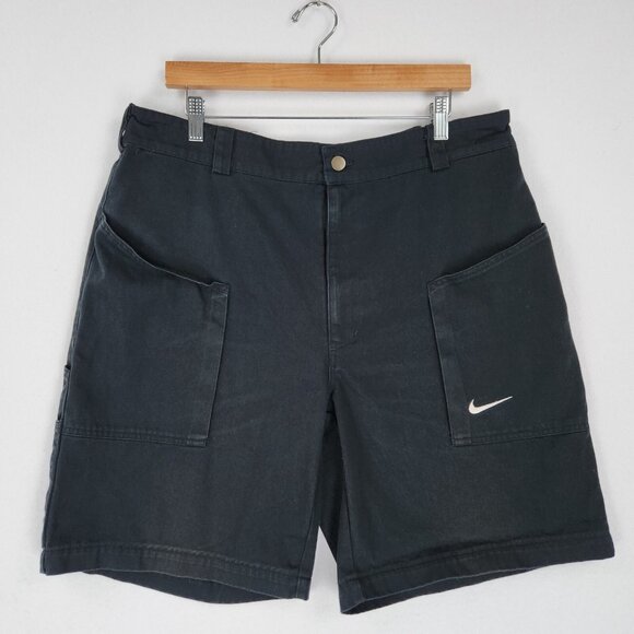 Nike Shorts Mens Extra Large Black Racing Cargo Utility Denim Swoosh Casual